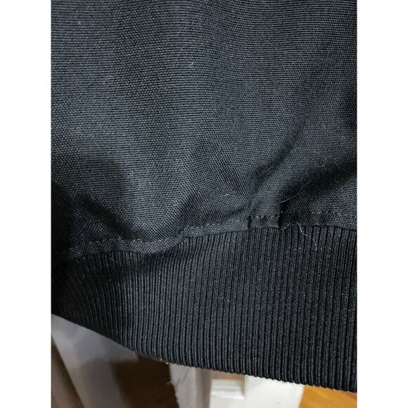 L.O.G.O / H& M WO size large Black hooded faux fur quilted coat multi pockets - Picture 13 of 14